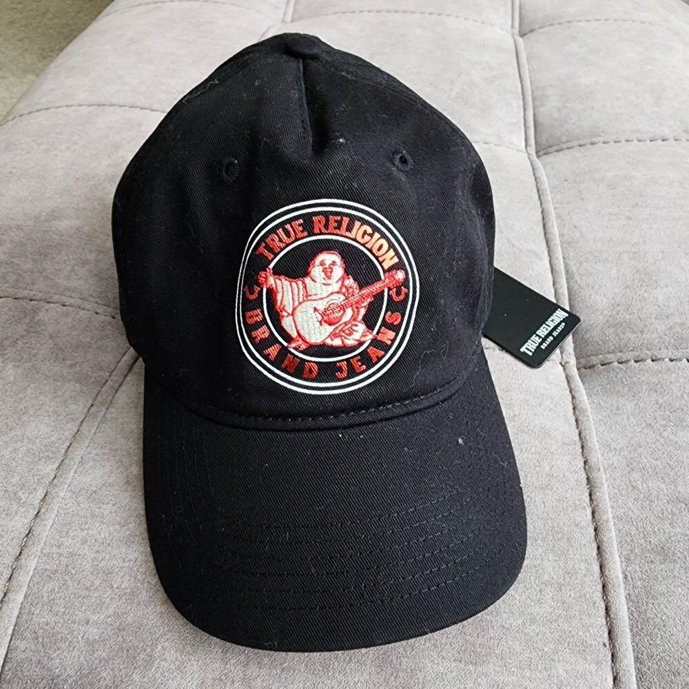 NWT True Religion Buddah Logo Adjustable Baseball Foil Cap One Size